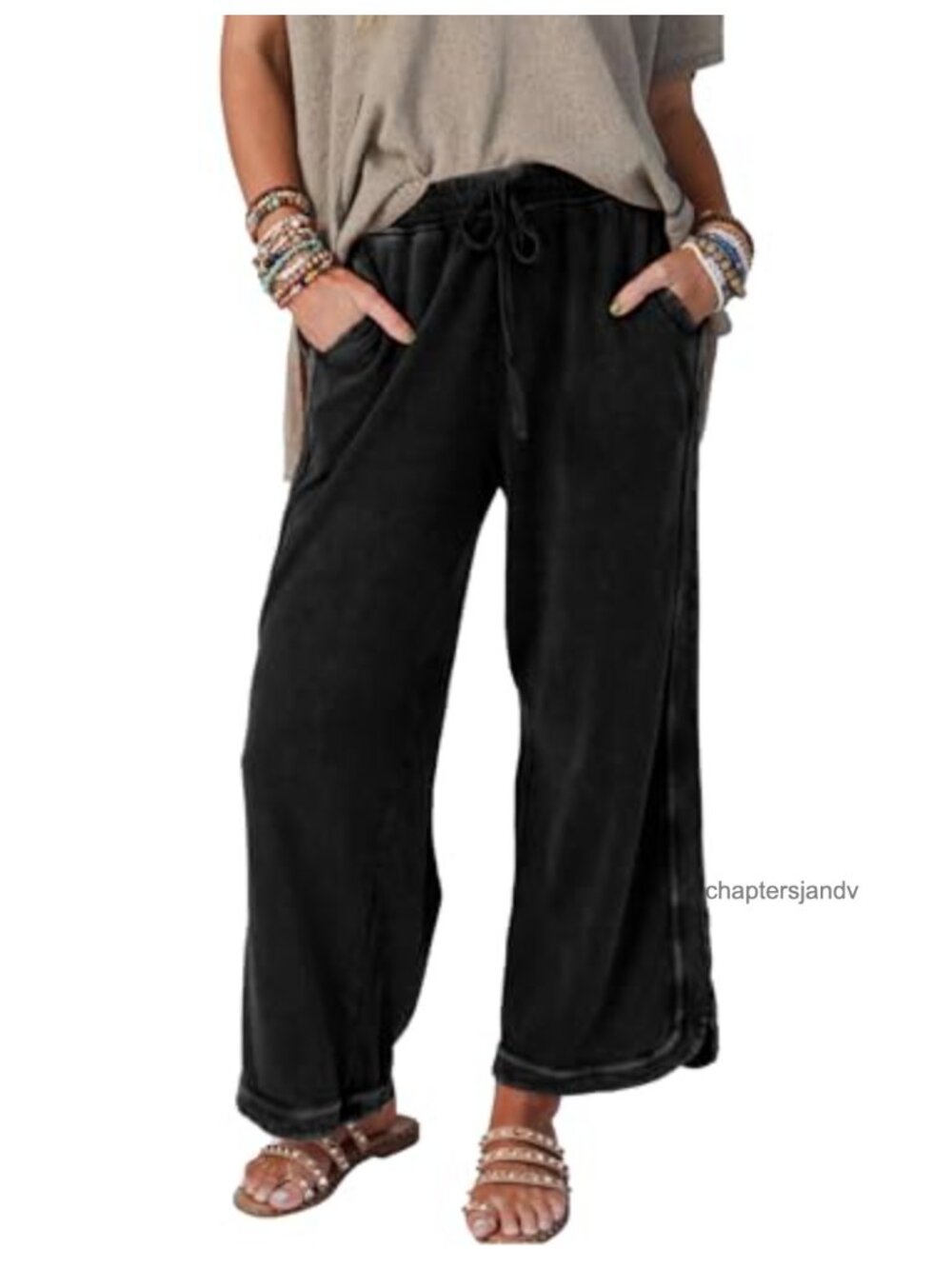 Women's Wide Leg Sweatpants High Waist Drawstring Pockets Baggy